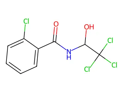 2-chloro-N-(2,2,2-trichloro-1-hydroxyethyl)benzamide structure