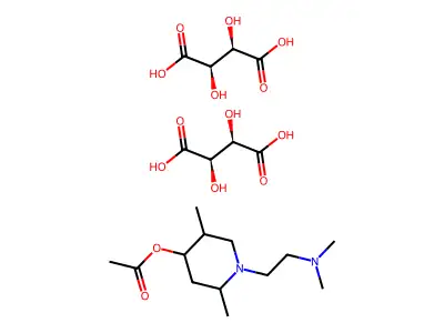 D-2,5-Dimethyl-1-(2-(dimethylamino)ethyl)-4-piperidinol acetate ditartrate dihydrate structure
