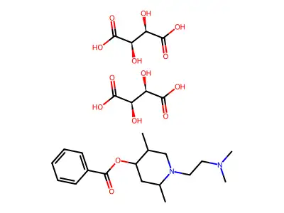 D-2,5-Dimethyl-1-(2-(dimethylamino)ethyl)-4-piperidinol benzoate ditartrate structure