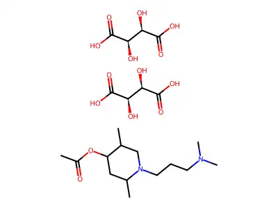 D-2,5-Dimethyl-1-(3-(dimethylamino)propyl)-4-piperidinol acetate ditartrate structure