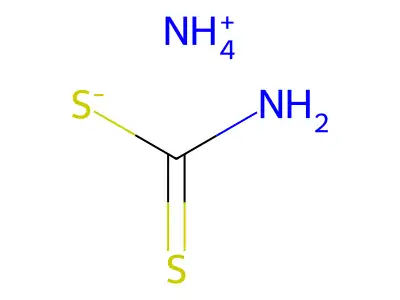 二硫代氨基甲酸铵 structure