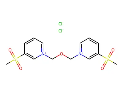 Pyridinium, 1,1'-(oxydimethylene)bis(3-(methylsulfonyl)-, dichloride structure