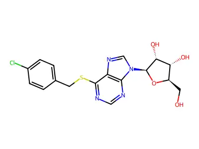 6-S-((4-Chlorophenyl)methyl)-6-thioinosine structure