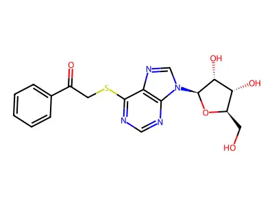 Inosine, 6-S-(2-oxo-2-phenylethyl)-6-thio- structure