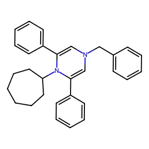 4-Benzyl-1-cycloheptyl-2,6-diphenylpyrazine structure