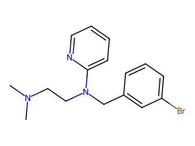 Pyridine, 2-((m-bromobenzyl)(2-(dimethylamino)ethyl)amino)- structure