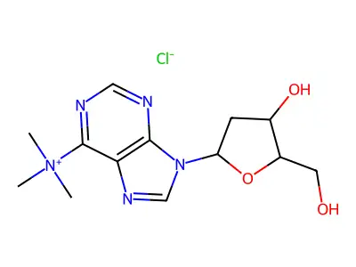 [9-[4-Hydroxy-5-(hydroxymethyl)oxolan-2-yl]purin-6-yl]-trimethylazanium chloride structure
