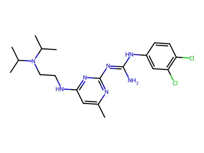 1-(3,4-dichlorophenyl)-2-[4-[2-[di(propan-2-yl)amino]ethylamino]-6-methylpyrimidin-2-yl]guanidine structure