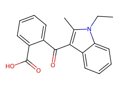 Benzoic acid, 2-[(1-ethyl-2-methyl-1H-indol-3-yl)carbonyl]- structure