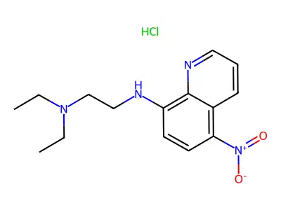 N',N'-diethyl-N-(5-nitroquinolin-8-yl)ethane-1,2-diamine;hydrochloride structure