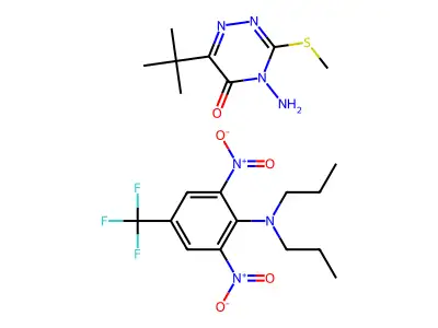 Metribuzin mixture with trifluralin structure