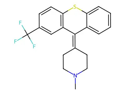 Piperidine, 1-methyl-4-(2-(trifluoromethyl)-9H-thioxanthen-9-ylidene)- structure