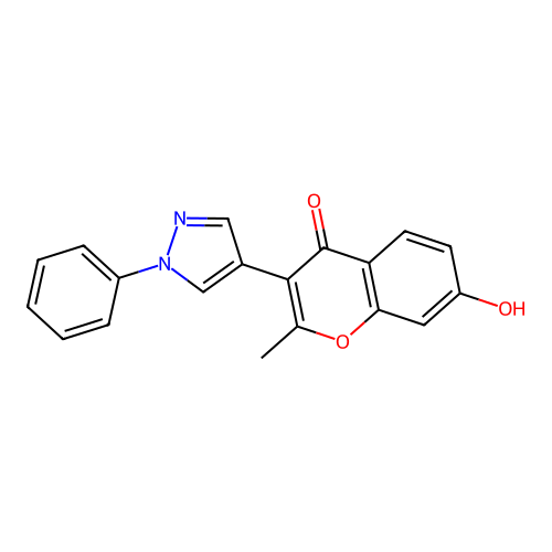 7-hydroxy-2-methyl-3-(1-phenyl-1H-pyrazol-4-yl)-4H-chromen-4-one structure