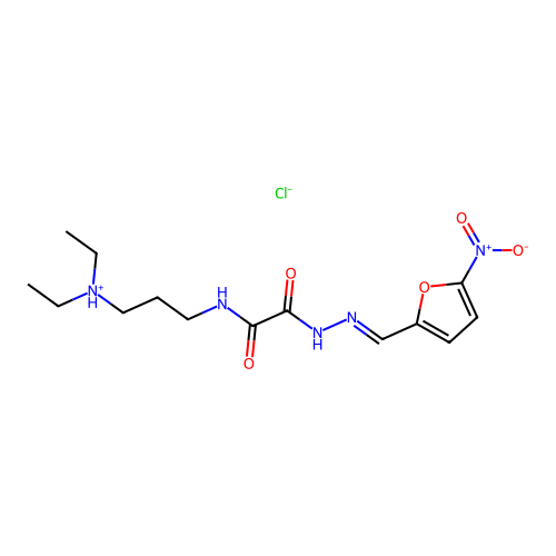 5-Nitro-2-furaldehyde-5-(3-diethylaminopropyl) semioxamazone hydrochloride structure