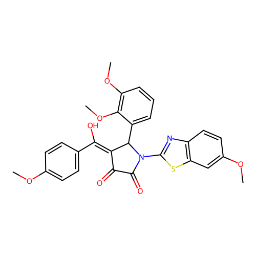 (4E)-5-(2,3-dimethoxyphenyl)-4-[hydroxy(4-methoxyphenyl)methylidene]-1-(6-methoxy-1,3-benzothiazol-2-yl)pyrrolidine-2,3-dione structure