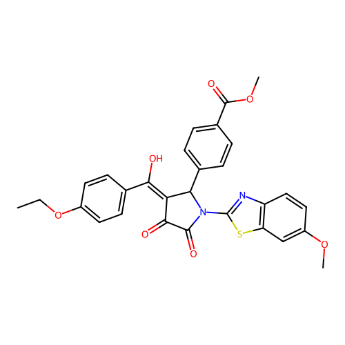 methyl 4-(3-(4-ethoxybenzoyl)-4-hydroxy-1-(6-methoxybenzo[d]thiazol-2-yl)-5-oxo-2,5-dihydro-1H-pyrrol-2-yl)benzoate structure