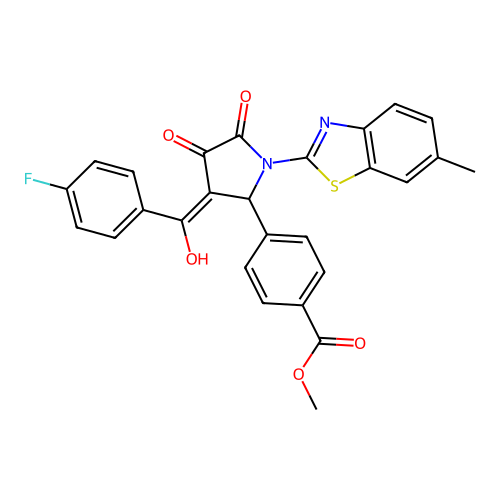 methyl 4-(3-(4-fluorobenzoyl)-4-hydroxy-1-(6-methylbenzo[d]thiazol-2-yl)-5-oxo-2,5-dihydro-1H-pyrrol-2-yl)benzoate structure