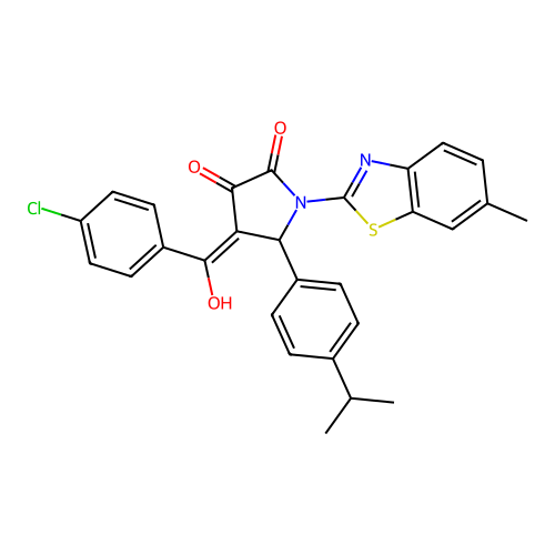 (4E)-4-[(4-chlorophenyl)(hydroxy)methylidene]-1-(6-methyl-1,3-benzothiazol-2-yl)-5-[4-(propan-2-yl)phenyl]pyrrolidine-2,3-dione structure