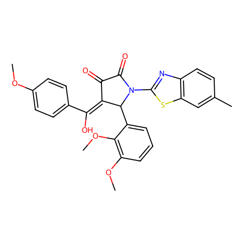 (4E)-5-(2,3-dimethoxyphenyl)-4-[hydroxy(4-methoxyphenyl)methylidene]-1-(6-methyl-1,3-benzothiazol-2-yl)pyrrolidine-2,3-dione structure