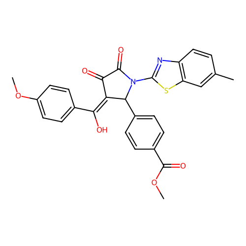methyl 4-(4-hydroxy-3-(4-methoxybenzoyl)-1-(6-methylbenzo[d]thiazol-2-yl)-5-oxo-2,5-dihydro-1H-pyrrol-2-yl)benzoate structure
