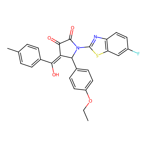 (4E)-5-(4-ethoxyphenyl)-1-(6-fluoro-1,3-benzothiazol-2-yl)-4-[hydroxy(4-methylphenyl)methylidene]pyrrolidine-2,3-dione structure
