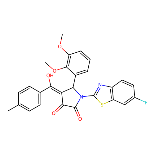 (4E)-5-(2,3-dimethoxyphenyl)-1-(6-fluoro-1,3-benzothiazol-2-yl)-4-[hydroxy(4-methylphenyl)methylidene]pyrrolidine-2,3-dione structure