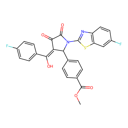 methyl 4-(1-(6-fluorobenzo[d]thiazol-2-yl)-3-(4-fluorobenzoyl)-4-hydroxy-5-oxo-2,5-dihydro-1H-pyrrol-2-yl)benzoate structure