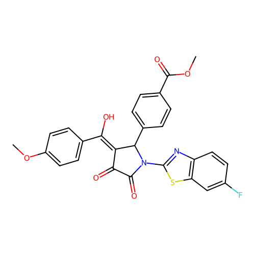 methyl 4-(1-(6-fluorobenzo[d]thiazol-2-yl)-4-hydroxy-3-(4-methoxybenzoyl)-5-oxo-2,5-dihydro-1H-pyrrol-2-yl)benzoate structure
