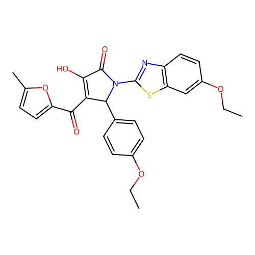 1-(6-Ethoxy-1,3-benzothiazol-2-yl)-5-(4-ethoxyphenyl)-3-hydroxy-4-(5-methylfuran-2-carbonyl)-1,5-dihydro-2H-pyrrol-2-one structure