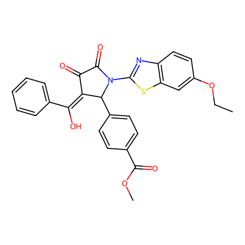 methyl 4-(3-benzoyl-1-(6-ethoxybenzo[d]thiazol-2-yl)-4-hydroxy-5-oxo-2,5-dihydro-1H-pyrrol-2-yl)benzoate structure
