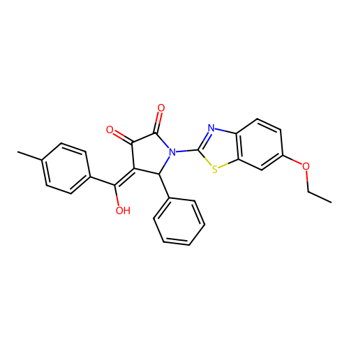 (4E)-1-(6-ethoxy-1,3-benzothiazol-2-yl)-4-[hydroxy(4-methylphenyl)methylidene]-5-phenylpyrrolidine-2,3-dione structure
