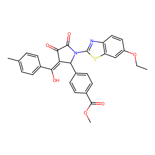 methyl 4-(1-(6-ethoxybenzo[d]thiazol-2-yl)-4-hydroxy-3-(4-methylbenzoyl)-5-oxo-2,5-dihydro-1H-pyrrol-2-yl)benzoate structure