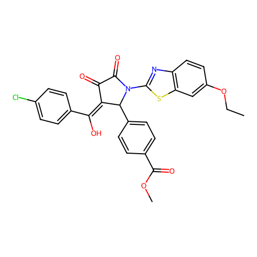 methyl 4-(3-(4-chlorobenzoyl)-1-(6-ethoxybenzo[d]thiazol-2-yl)-4-hydroxy-5-oxo-2,5-dihydro-1H-pyrrol-2-yl)benzoate structure