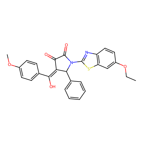 (4E)-1-(6-ethoxy-1,3-benzothiazol-2-yl)-4-[hydroxy(4-methoxyphenyl)methylidene]-5-phenylpyrrolidine-2,3-dione structure