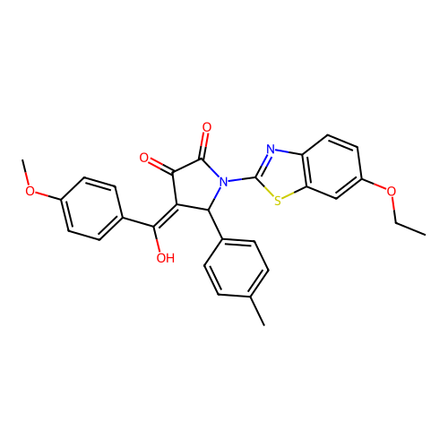 (4E)-1-(6-ethoxy-1,3-benzothiazol-2-yl)-4-[hydroxy(4-methoxyphenyl)methylidene]-5-(4-methylphenyl)pyrrolidine-2,3-dione structure