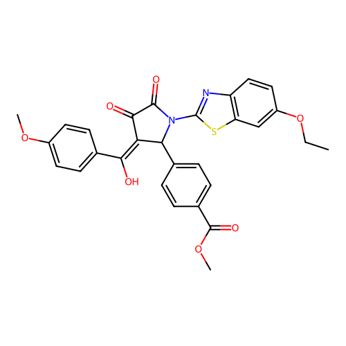methyl 4-(1-(6-ethoxybenzo[d]thiazol-2-yl)-4-hydroxy-3-(4-methoxybenzoyl)-5-oxo-2,5-dihydro-1H-pyrrol-2-yl)benzoate structure