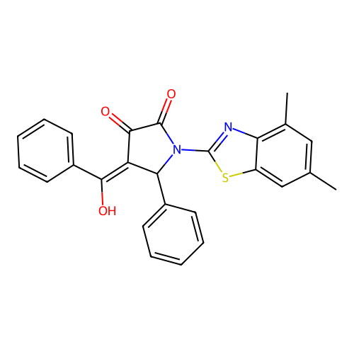 4-benzoyl-1-(4,6-dimethylbenzo[d]thiazol-2-yl)-3-hydroxy-5-phenyl-1H-pyrrol-2(5H)-one structure