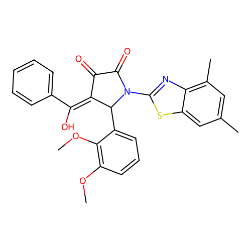(4E)-5-(2,3-dimethoxyphenyl)-1-(4,6-dimethyl-1,3-benzothiazol-2-yl)-4-[hydroxy(phenyl)methylidene]pyrrolidine-2,3-dione structure
