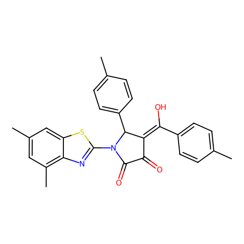 (4E)-1-(4,6-dimethyl-1,3-benzothiazol-2-yl)-4-[hydroxy(4-methylphenyl)methylidene]-5-(4-methylphenyl)pyrrolidine-2,3-dione structure