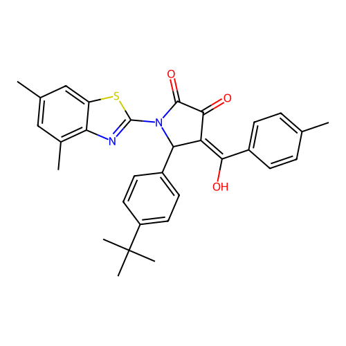 (4E)-5-(4-tert-butylphenyl)-1-(4,6-dimethyl-1,3-benzothiazol-2-yl)-4-[hydroxy(4-methylphenyl)methylidene]pyrrolidine-2,3-dione structure