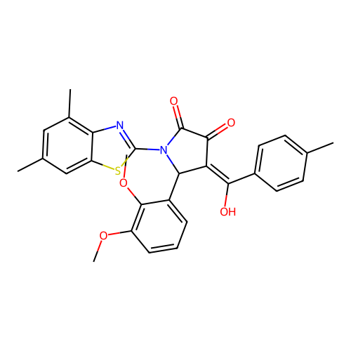 (4E)-5-(2,3-dimethoxyphenyl)-1-(4,6-dimethyl-1,3-benzothiazol-2-yl)-4-[hydroxy(4-methylphenyl)methylidene]pyrrolidine-2,3-dione structure