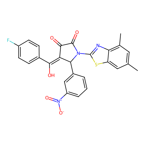 (4E)-1-(4,6-dimethyl-1,3-benzothiazol-2-yl)-4-[(4-fluorophenyl)(hydroxy)methylidene]-5-(3-nitrophenyl)pyrrolidine-2,3-dione structure
