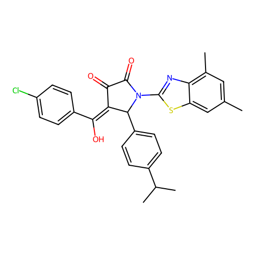 4-(4-chlorobenzoyl)-1-(4,6-dimethylbenzo[d]thiazol-2-yl)-3-hydroxy-5-(4-isopropylphenyl)-1h-pyrrol-2(5h)-one structure