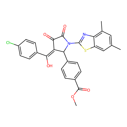 methyl 4-(3-(4-chlorobenzoyl)-1-(4,6-dimethylbenzo[d]thiazol-2-yl)-4-hydroxy-5-oxo-2,5-dihydro-1H-pyrrol-2-yl)benzoate structure