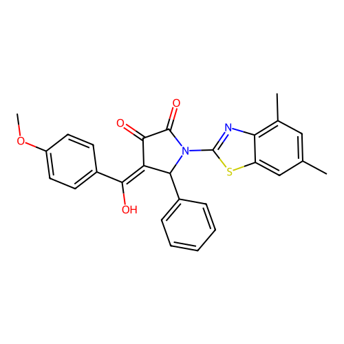 (4E)-1-(4,6-dimethyl-1,3-benzothiazol-2-yl)-4-[hydroxy(4-methoxyphenyl)methylidene]-5-phenylpyrrolidine-2,3-dione structure