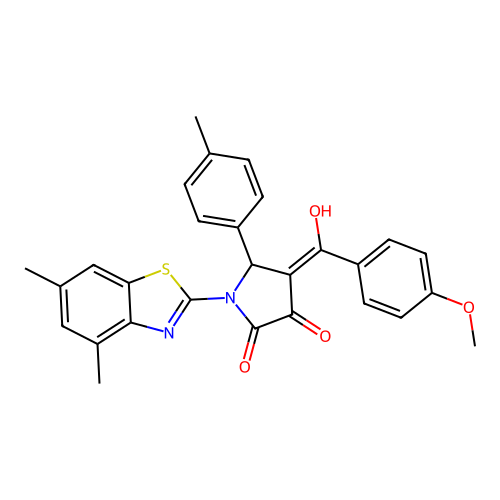 (4E)-1-(4,6-dimethyl-1,3-benzothiazol-2-yl)-4-[hydroxy(4-methoxyphenyl)methylidene]-5-(4-methylphenyl)pyrrolidine-2,3-dione structure