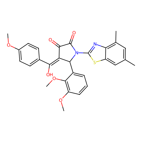 (4E)-5-(2,3-dimethoxyphenyl)-1-(4,6-dimethyl-1,3-benzothiazol-2-yl)-4-[hydroxy(4-methoxyphenyl)methylidene]pyrrolidine-2,3-dione structure