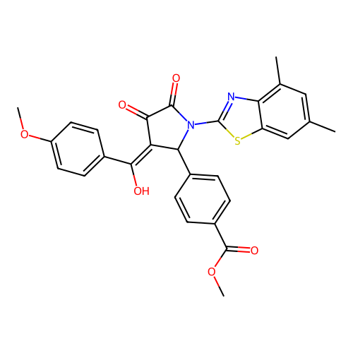 methyl 4-(1-(4,6-dimethylbenzo[d]thiazol-2-yl)-4-hydroxy-3-(4-methoxybenzoyl)-5-oxo-2,5-dihydro-1H-pyrrol-2-yl)benzoate structure