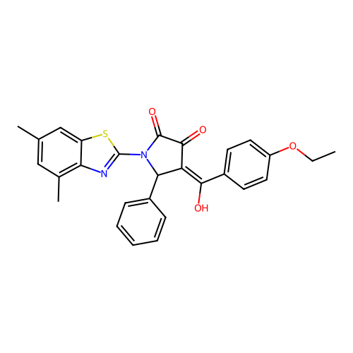 (4E)-1-(4,6-dimethyl-1,3-benzothiazol-2-yl)-4-[(4-ethoxyphenyl)(hydroxy)methylidene]-5-phenylpyrrolidine-2,3-dione structure