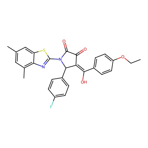 (4E)-1-(4,6-dimethyl-1,3-benzothiazol-2-yl)-4-[(4-ethoxyphenyl)(hydroxy)methylidene]-5-(4-fluorophenyl)pyrrolidine-2,3-dione structure